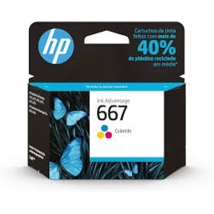 CARTUCHO HP 667 COLOR - 3YM78AB - 2ML - 2376, 2774, 2776, 2874, 5076,5276, 6476